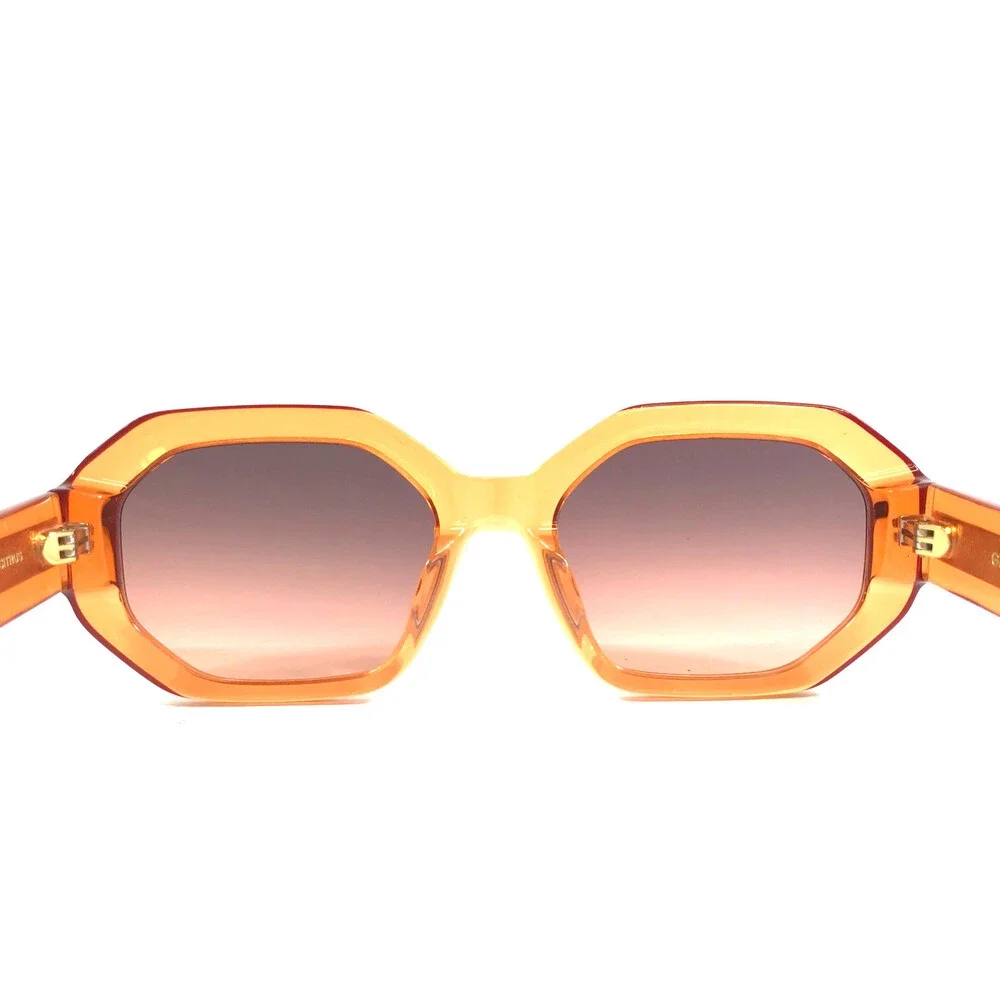 Gigi Studios Sunglasses CITRUS 6944/9 Clear Orange w Purple Pink Gradient Lenses